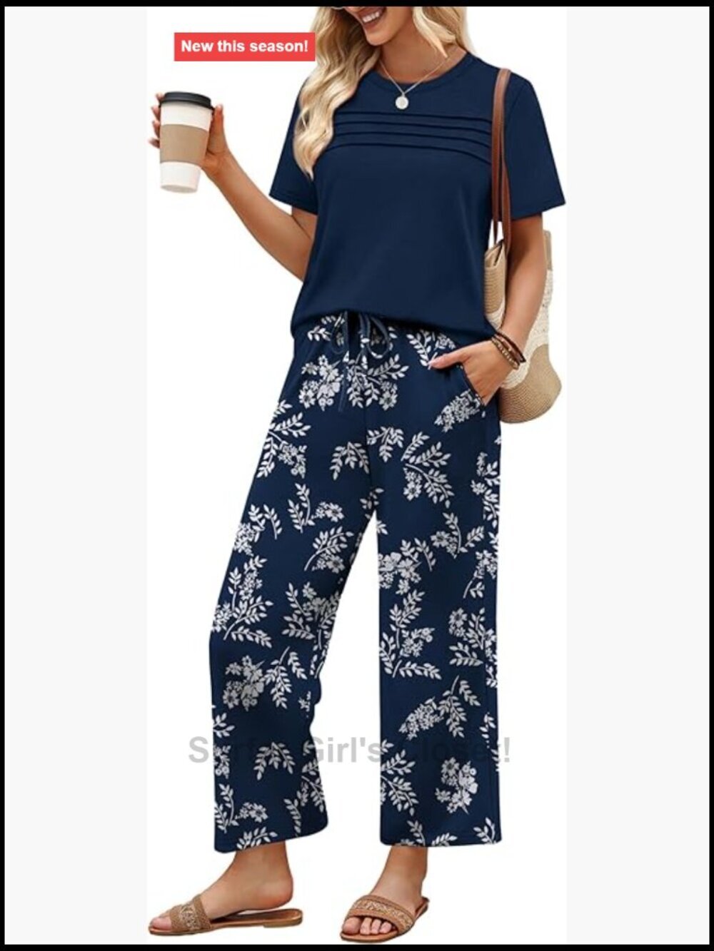 Two Piece Sets for Women Summer Spring Travel Lounge Sets Wide Leg Pants